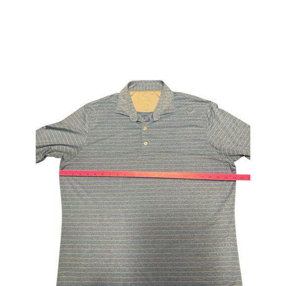 Jonnie-O Polo Shirt Size L Blue with Gray Stripe - Picture 4 of 9